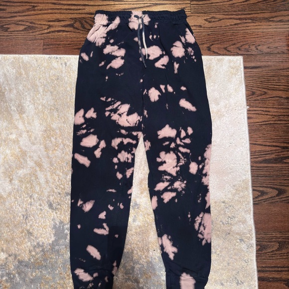 Elan Black and Pink Track Pants with Unique Tie-Dye Effect - Picture 2 of 4